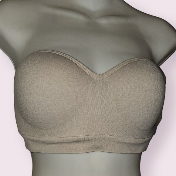 Auden Nude Strapless Push-Up Seamless Bandeau Bra Size M Molded Cups Wireless - Picture 6 of 11